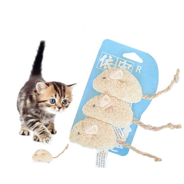 Mouse Plush Toy Cat Toys KittyNook Cat Company All Beige